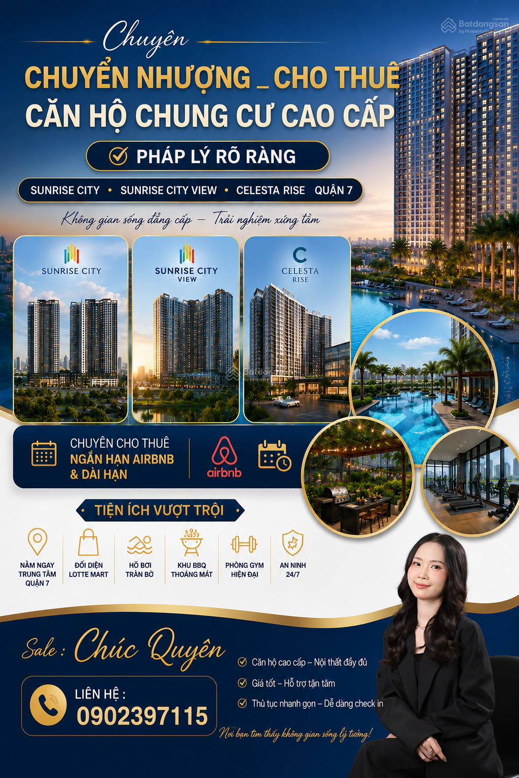 Không gian Cho thuê căn hộ chung cư đẹp tại Sunrise City View, 18 triệu VND, 76 m2