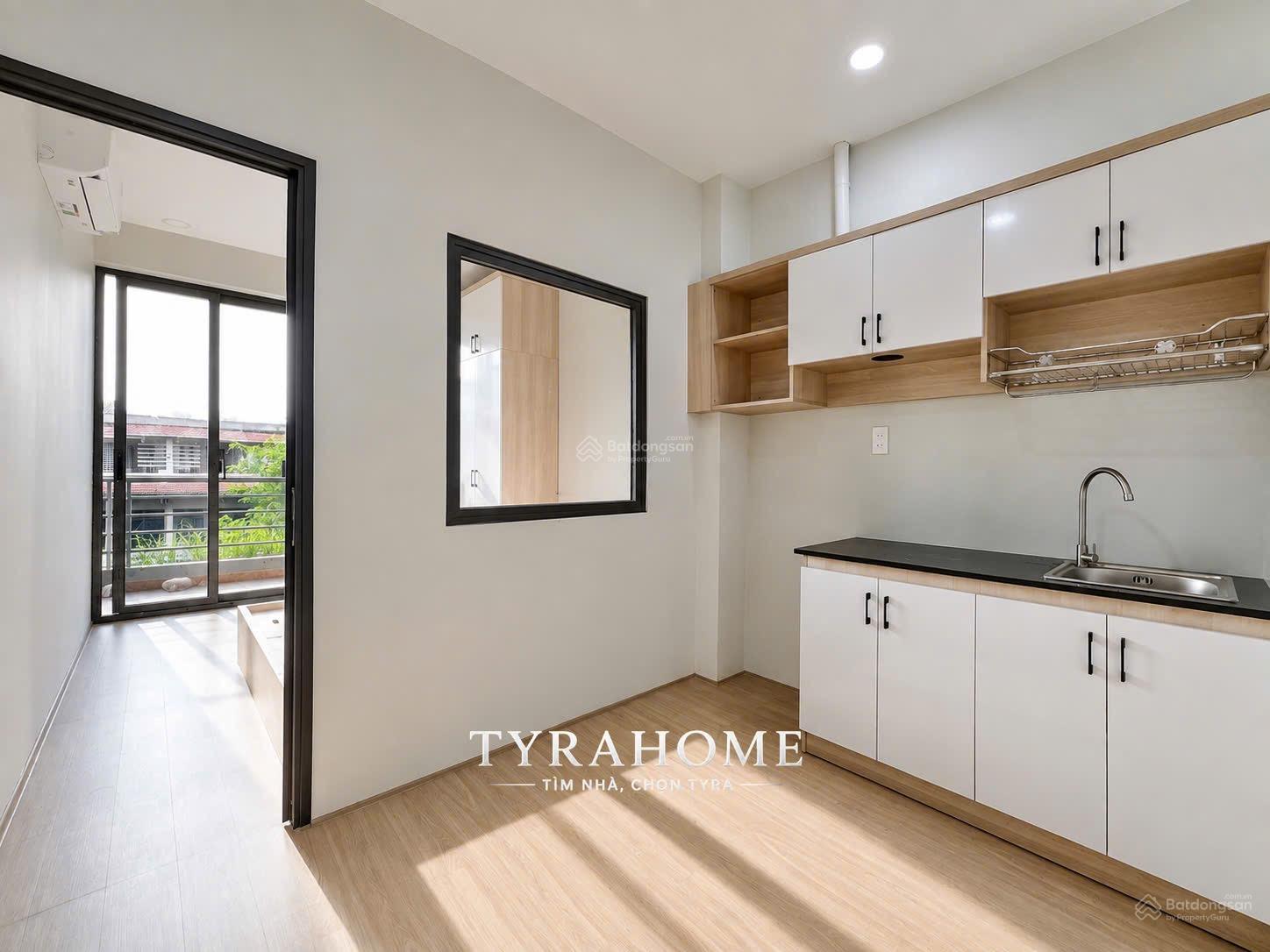 Không gian Cho thuê căn hộ 1PN 40m2 ban công, tách bếp, full nội thất. Chợ Bà Chiểu, gần trường VLU, UEF, HIU
