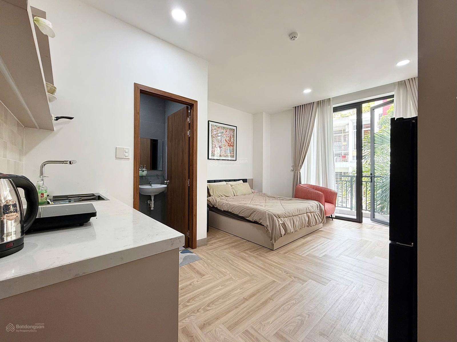 Không gian Căn hộ studio ban công thoáng full nội thất Trần Hưng Đạo Quận 5 gần cầu Nguyễn Văn Cừ, cầu chữ Y