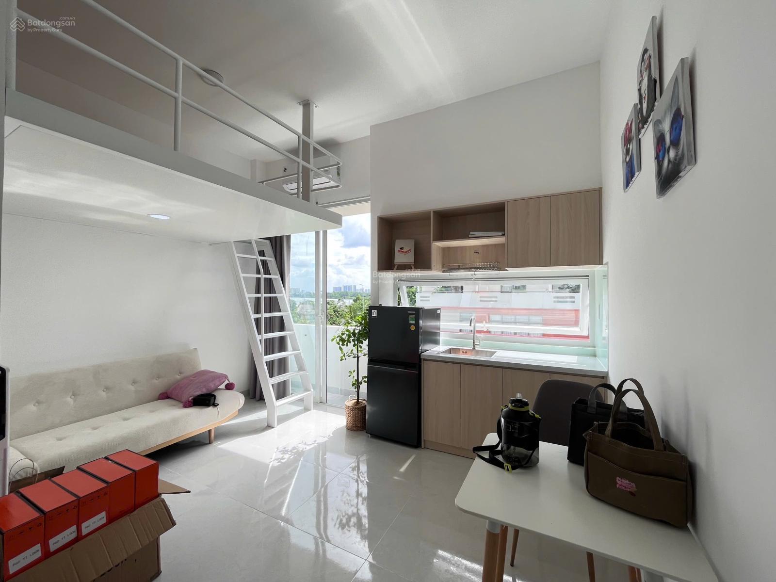 Không gian Căn hộ mới 100% duplex 2 ban công full nội thất ngay khu Đảo Kim Cương