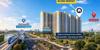 8
            
        
        
            
                
                    
                        Chủ đầu tư Bcons Newsky giỏ hàng 2PN từ 2.5 tỷ, 3PN từ 3.5 tỷ, thanh toán 15% tới nhận nhà - 0% lãi
                    
                
                
                    
                        3 tỷ
                            ·
                            65,54 m²
                            ·
                            45,77 tr/m²

                            ·
                            2
                            ·
                            2
                            
                    
                    
                            
                        TP. Thuận An (P. Lái Thiêu mới)
                    
                    
                
                    
                        Phòng kinh doanh Chủ đầu tư Bcons cung cấp giỏ hàng giá niêm yết, mua trực tiếp chủ đầu tư dự án Bcons NewSky - mặt tiền Quốc Lộ 13, qua Thủ Đức + Quận 12 chỉ 10p chạy xe: Ưu đãi cực khủng trong tháng, tặng ngay 2.5 chỉ vàng SJC - CDT cam kết cho thuê lại 15tr/tháng áp dụng cho: - Căn hộ 2PN - 2WC diện tích lớn 65,54m² - 73.85m² có giá từ 3 tỷ, tặng ngay 2.5 chỉ vàng. - Căn hộ 2PN - 1WC 47m² có giá từ 2.5 tỷ, tặng ngay 2.5 chỉ vàng. - Căn hộ 2PN ...
                    
            
            
                
                            
                                
                                        
                                    

                                
                                
                                    
                                        ‎Nguyễn Thị Tâm
                                    
                                    
                                                
            Đăng hôm qua
        

                                    
                                
                            
                
                
                        
                            
                            0935 316 *** · Hiện số