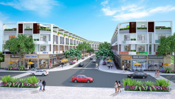 Một góc khu vực chợ hoặc trung tâm thương mại gần đó