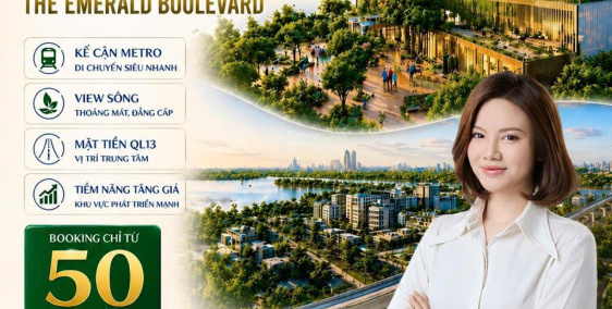 8
            
        
        
            
                
                    
                        Căn hộ 3PN giáp TP Thủ Đức hưởng lợi hạ tầng & kết nối tương lai tại The Emerald Boulevard
                    
                
                
                    
                        5,66 tỷ
                            ·
                            87,26 m²
                            ·
                            64,81 tr/m²

                            ·
                            3
                            ·
                            2
                    
                    
                            ·
                        P. Bình Hòa (TP. Thuận An cũ)
                    
                    
                
                    
                        Căn hộ 3PN diện tích lớn sở hữu view trực diện sông Sài Gòn và gần KĐT Vạn Phúc thoáng đẹp hiếm có  Diện tích: 87,26 Thiết kế: 3PN - 2WC Ban công rộng, đón gió tự nhiên View sông SG và QL13 mở rộng 10 làn xe  Kết nối nhanh TP Thủ Đức & trung tâm TP.HCM Bàn giao full nội thất cao cấp: + Máy lạnh âm trần + Nội thất hoàn thiện  + Không gian bếp & phòng khách rộng + Vào ở ngay sau nhận nhà. Ngoài ra, với 03 tầng hầm + 03 tầng khối đế làm trung tâm th...
                    
            
            
                
                            
                                
                                        
                                
                                
                                    
                                        ‎Huỳnh Vân Trúc
                                    
                                    
                                                
            Đăng 2 ngày trước
        

                                    
                                
                            
                
                
                        
                            
                            0919 837 *** · Hiện số