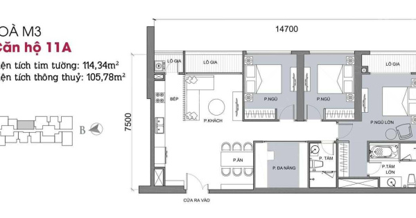 Bán căn hộ 3pn tòa M3, DT 115m2