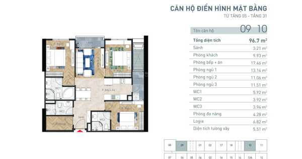 Bán căn số 1210 chung cư Viha Leciva 107 Nguyễn Tuân, 96.7m2 view trực tiếp đường Nguyễn Tuân