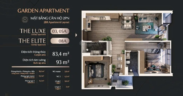 Bán căn hộ 2PN, view pháo hoa, diện tích 75.5m2 tại The Matrix One, 112 triệu / m2, LH: 0989 242 ***