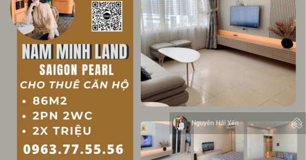 Hải Yến 0963 775 *** - cho thuê căn hộ Saigon Pearl 2 phòng ngủ, nội thất đẹp -Sang - Trẻ trung