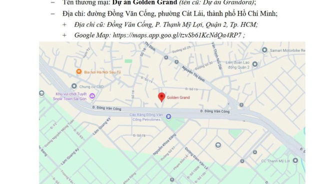 Ảnh minh họa khu vực lân cận dự án Golden Grand