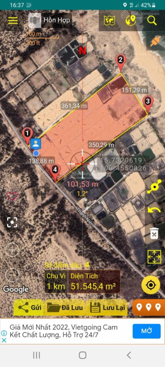 Bán lô đất mặt tiền biển với diện tích 4.2 hecta để làm khu resort, tại ...