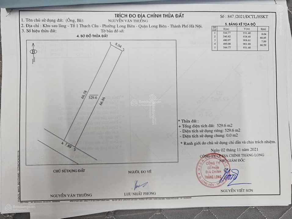 Bán 529m2 đất Thạch Cầu - Long Biên - Hà Nội - Ảnh 1