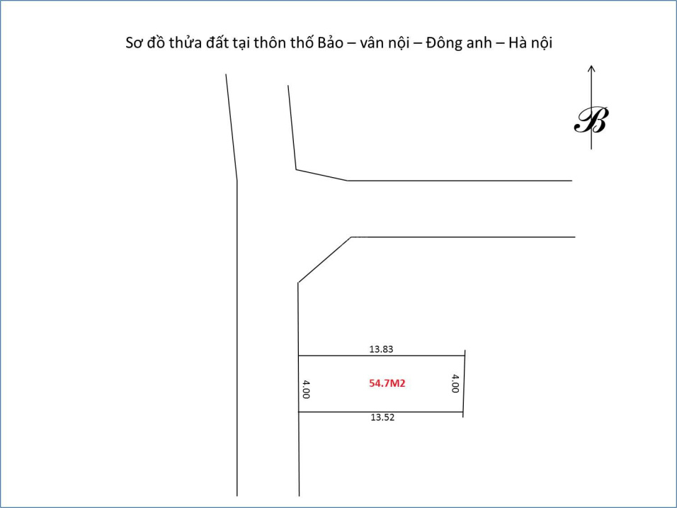 Diện tích 54.7m tại xóm thố bảo, Vân Nội, Đông Anh, Hà Nội.