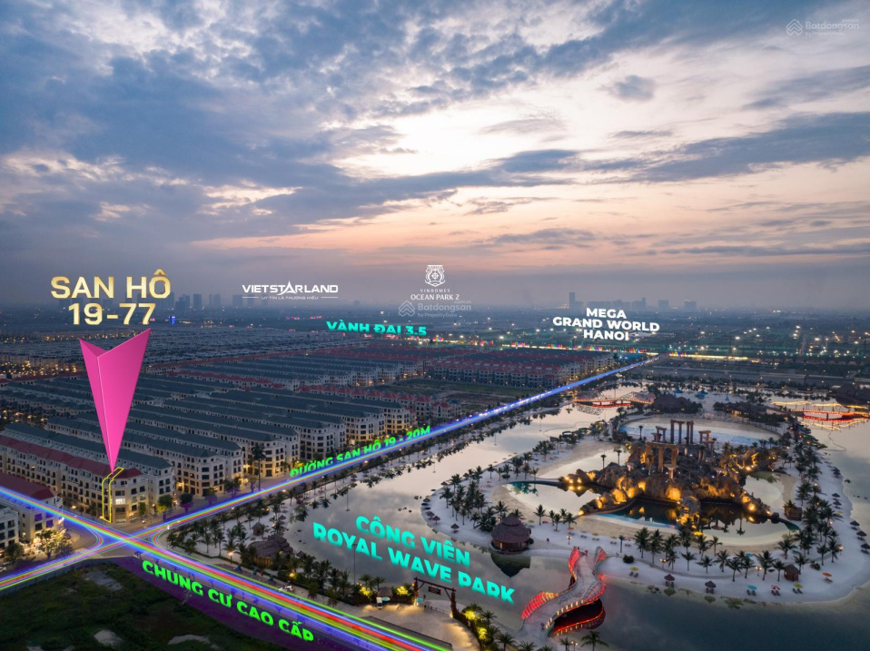 Bán căn shop áp góc 80m2 đối diện hồ tạo sóng Vinhomes Ocean Park 2 cho thuê kinh doanh chắc thắng