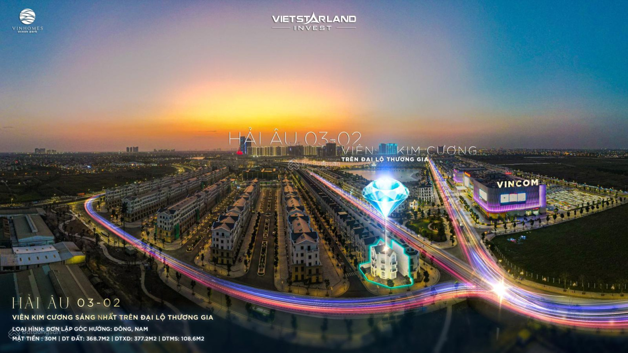 Bán căn đơn lập góc HA3-02, kinh doanh tấp nập, đối diện Vincom Mega Mall Vinhomes Ocean Park 1