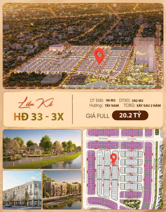 Căn 88m2, 96m2 giãn xây giá tốt phân khu hừng đông gần công viên Vinhomes Đan Phượng Wonder City