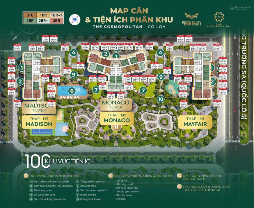 Bảng Hàng Quỹ Căn Đẹp The Cosmopolitan(HH3), Tặng Ngay 500 triệu - Chiết Khấu 16% Imperia Cổ Loa.