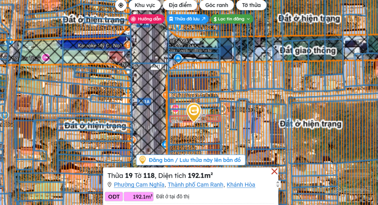 Chính chủ bán lô đất mặt tiền QL1A (Hùng Vương), TDP Mỹ Ca, P. Cam Nghĩa, TP. Cam Ranh