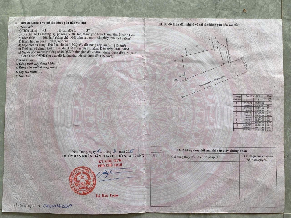 Lô đất cực đẹp mặt tiền Phạm Văn Đồng, Bắc Nha Trang - 166,8m2 ngang 18m - giá 23 tỷ