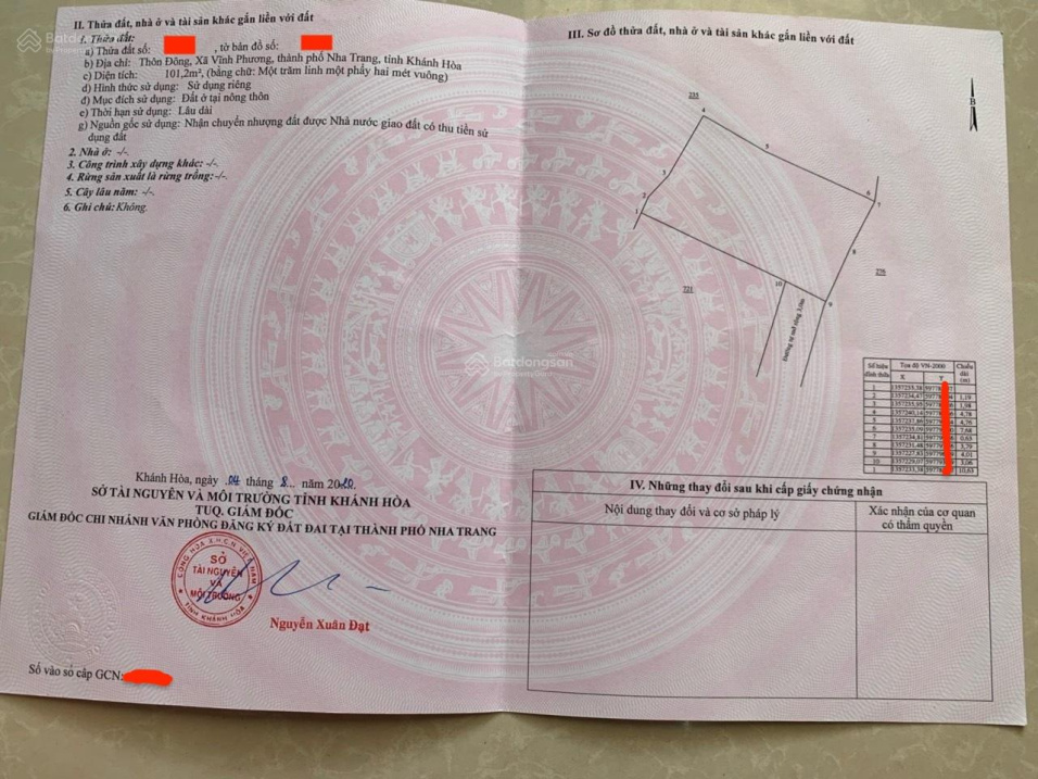 Bán đất tại Cầu Vĩnh Phương, Xã Vĩnh Phương, Nha Trang, 1,15 tỷ, 101 m2, giá sang tên ngay