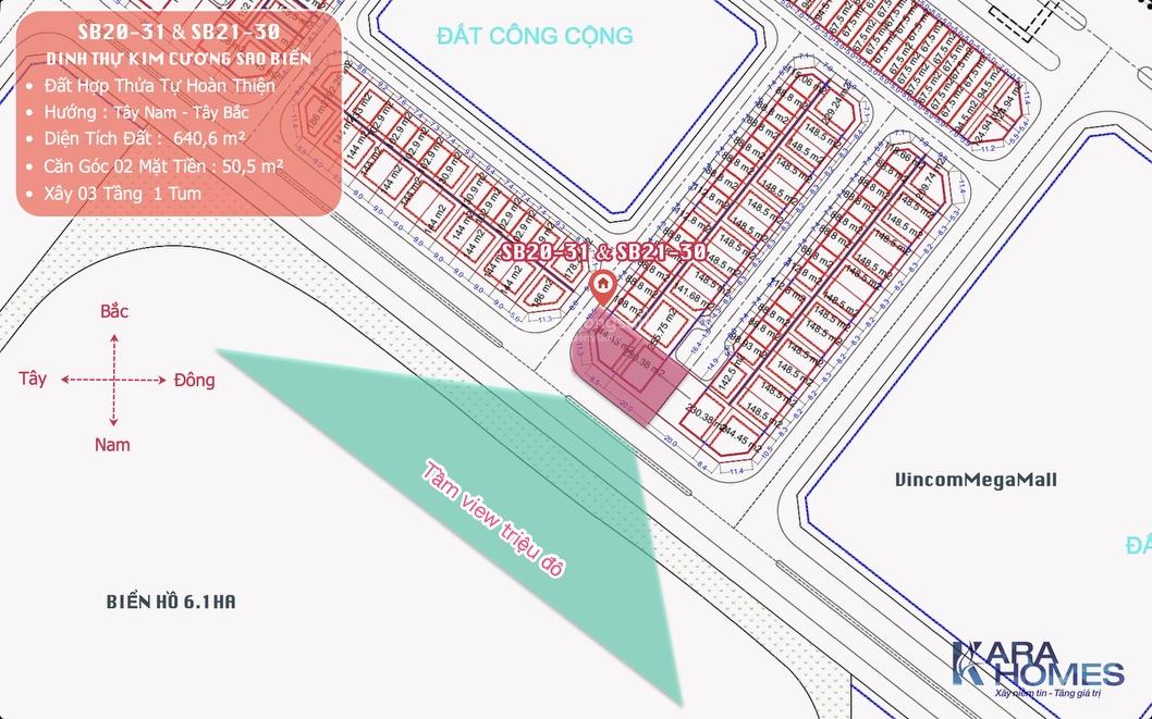 Siêu dinh thự vvip Sao Biển view trực diện hồ nước mặn 640,6m2 Vinhomes ...