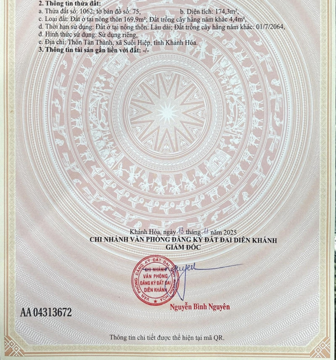 Bán lô đất Suối Tiên(Suối Hiệp), cách Hương Lộ 39 chỉ 100m, giá đầu tư