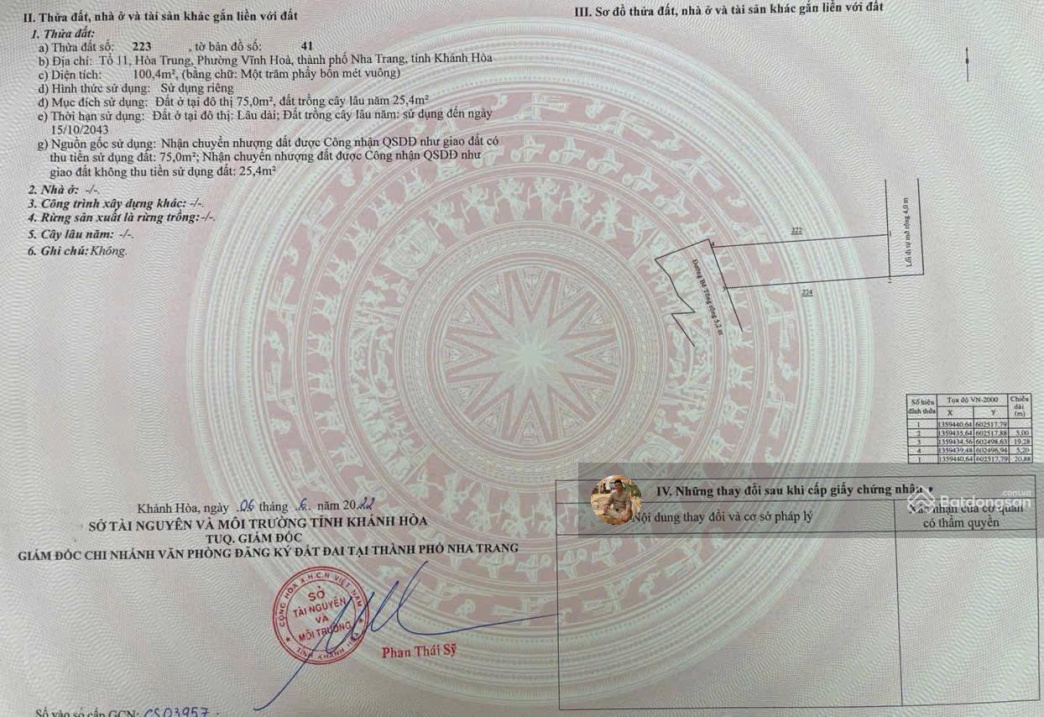 Rẻ vị trí đẹp. Bán lô đất đẹp 2 mặt hẻm ô tô Nguyễn Chích P Vĩnh Hoà. 100.4m2, 3.65 tỷ