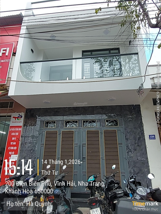 Nhà 3 tầng mặt tiền Điện Biên Phủ Vĩnh Hòa Nha Trang. DT 73.9m2 ngang 5m, hướng Nam kinh doanh tốt