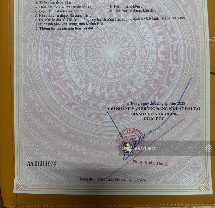 Bán đất đẹp tại Đất Lành, 2,75 tỷ, 64m2, hướng Tây Nam, đối diện công viên