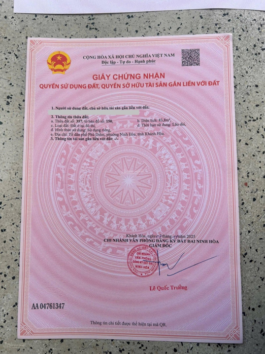 Đất ngộp Phường Ninh Hoà Tỉnh Khánh Hoà cần thanh lí gấp