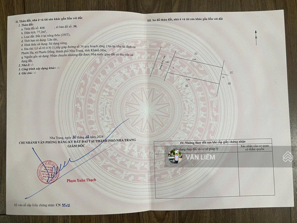 Giá tốt tái định cư Thái Khang, Nam Nha Trang - diện tích: 77.2m2 - ngang rộng 5m