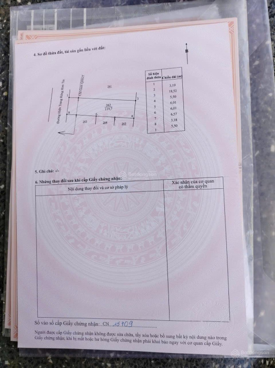 Bán đất tại Xã Cam Hiệp Nam, 1 tỷ, 119 m2, mặt tiền 5.5m, pháp lý đầy đủ 3