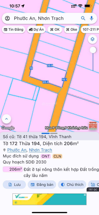 Bán lô đất xã Vĩnh Thanh, Nhơn Trạch - Ảnh 0