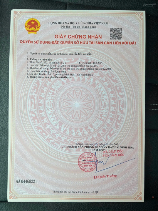 Bán đất tại 79, Nguyễn Trường Tộ, Ninh Hiệp, Ninh Hòa, 1,6 tỷ, 168m2, giá ưu đãi